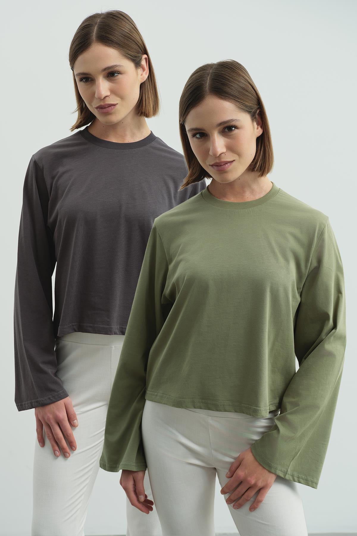 C&City Unisex Khaki Green - Smoke Grey Pajamas
