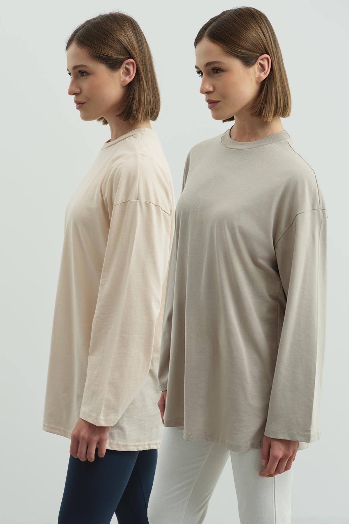 C&City Unisex Grey - Beige Pajamas