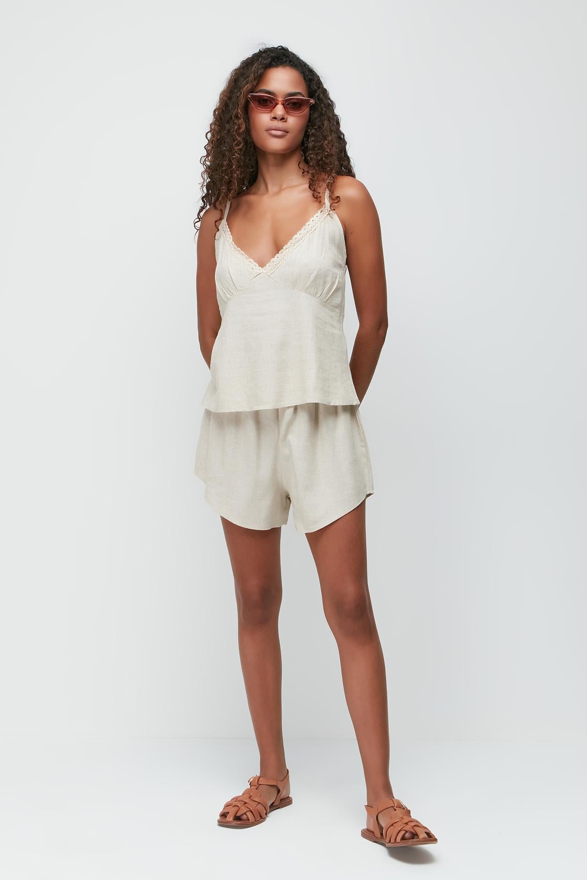 C&City Unisex Beige Camisole