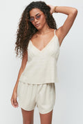 C&City Unisex Beige Camisole