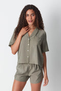 C&City Unisex Khaki Green Shorts