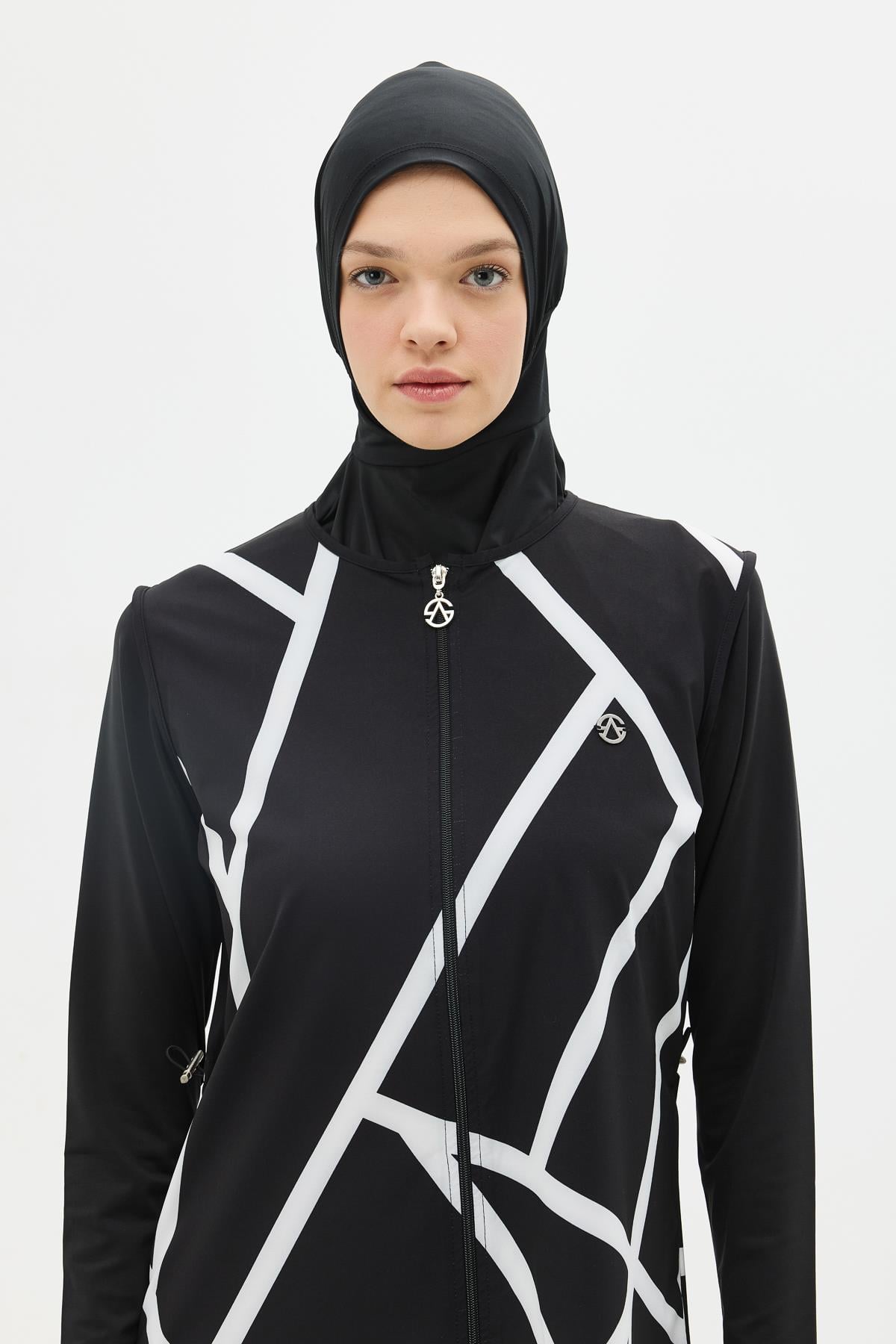 C&City Unisex Black - White Tunic