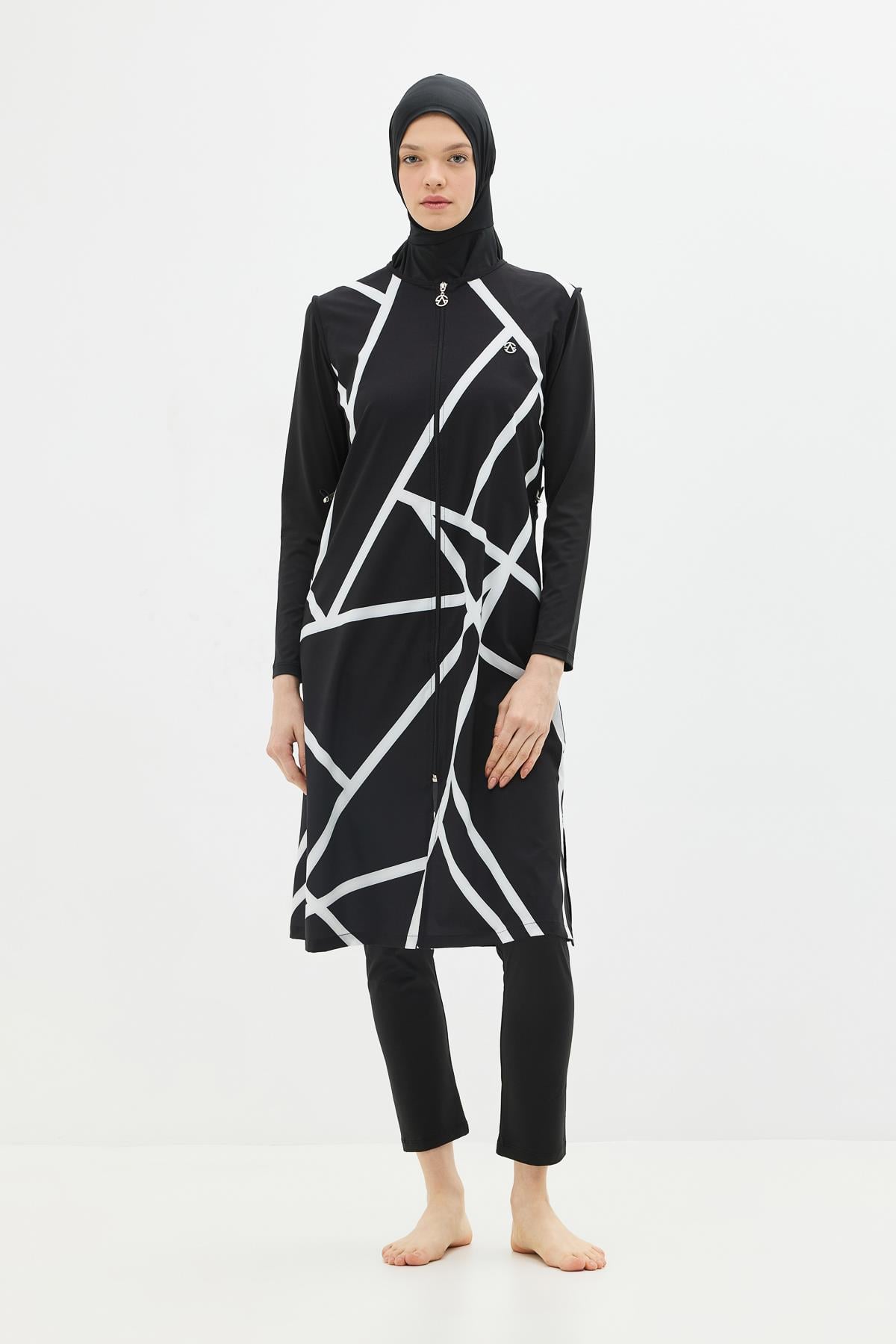 C&City Unisex Black - White Tunic