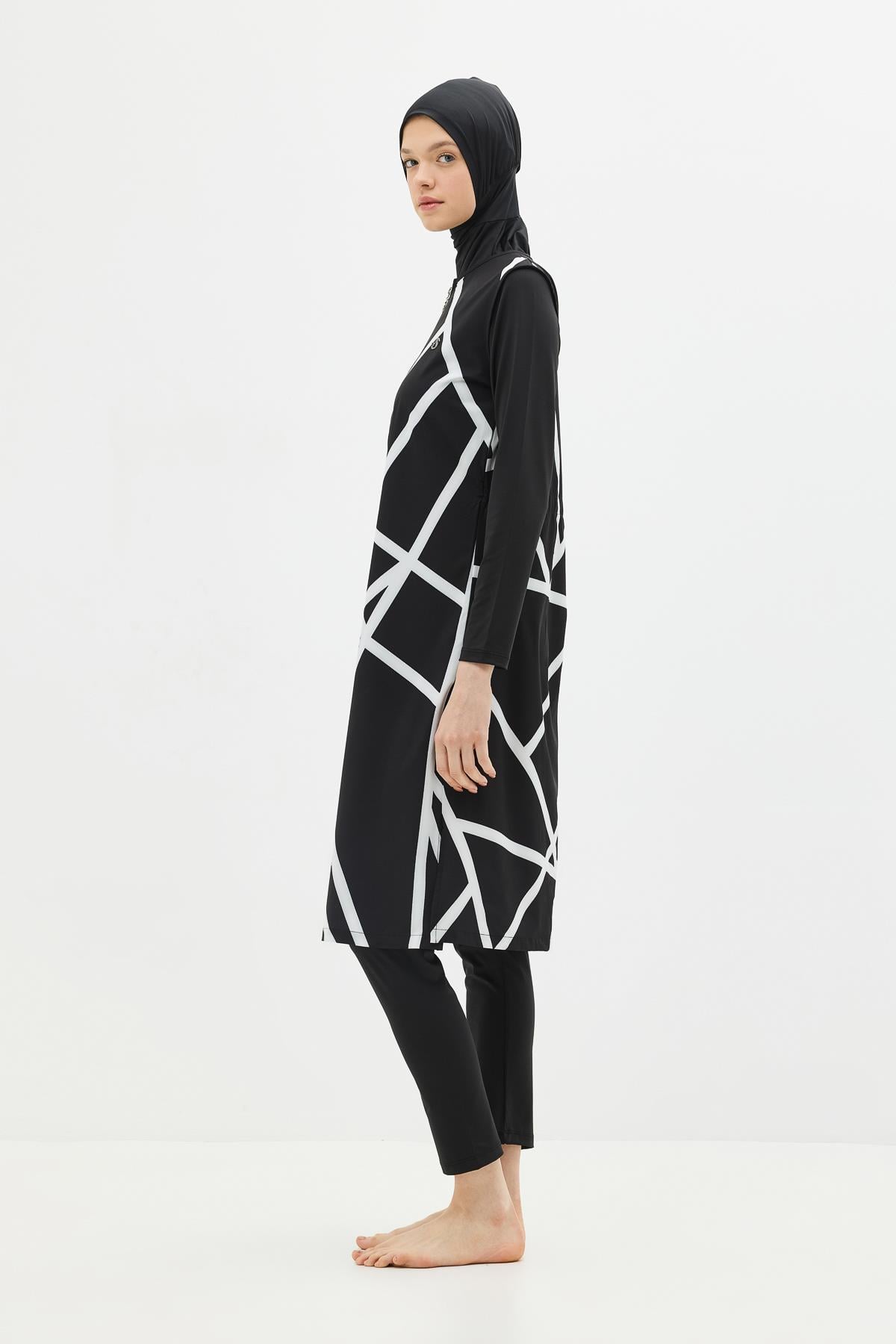 C&City Unisex Black - White Tunic